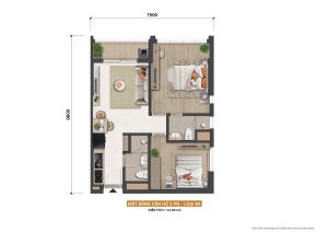 BLANCA CITY 24 Layout 2BR 4B Model - Blanca City Vung Tau